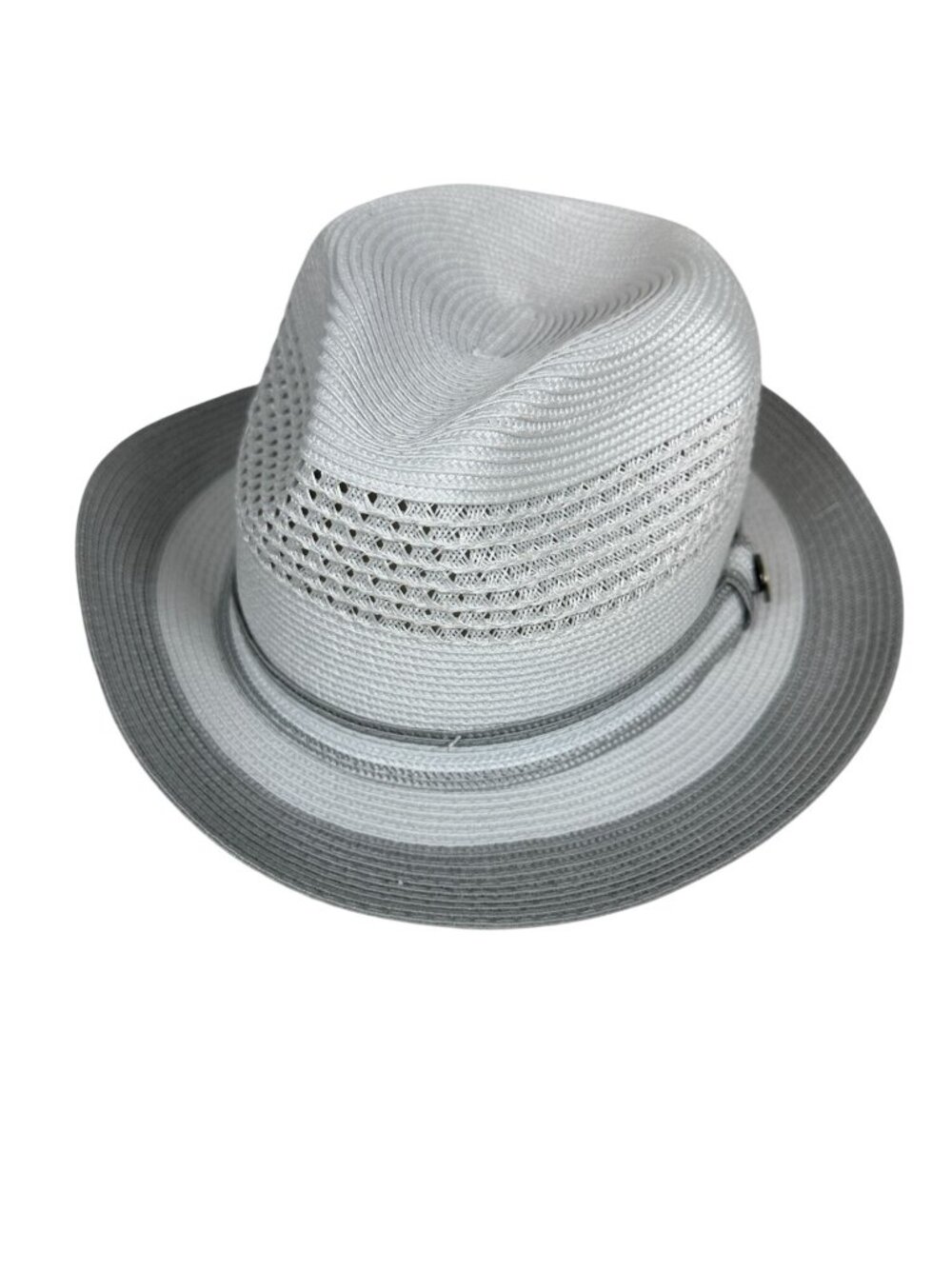 Bruno Capelo Dayton Collection White & Silver Fedora Hat Size Large NWT